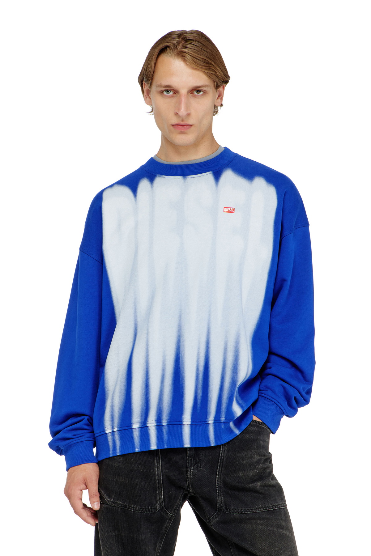 Diesel Cotton sweatshirt with graphic print - Sweaters Mens in Multicolor