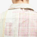 Acne Studios Men's Setar Towel Print Check Shirt in Pink/Multi