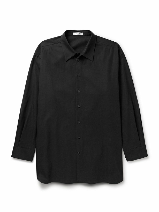 Photo: The Row - Lukre Oversized Cotton and Cashmere-Blend Twill Shirt - Black