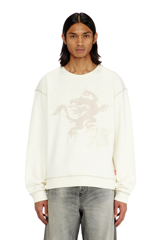 Photo: Diesel Sweatshirt with embroidery and print - Sweaters Mens in White
