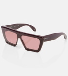 Alaïa Lettering Logo flat-top sunglasses