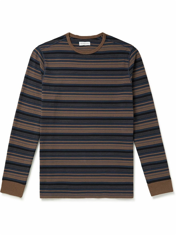Photo: Pop Trading Company - Striped Cotton-Jersey T-Shirt - Brown
