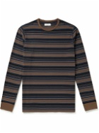 Pop Trading Company - Striped Cotton-Jersey T-Shirt - Brown
