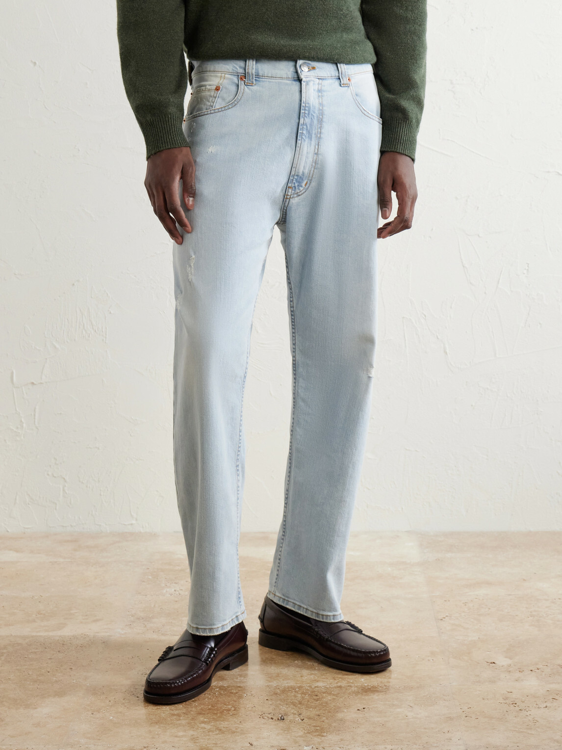 Ghiaia Cashmere - Straight-Leg Distressed Jeans - Blue