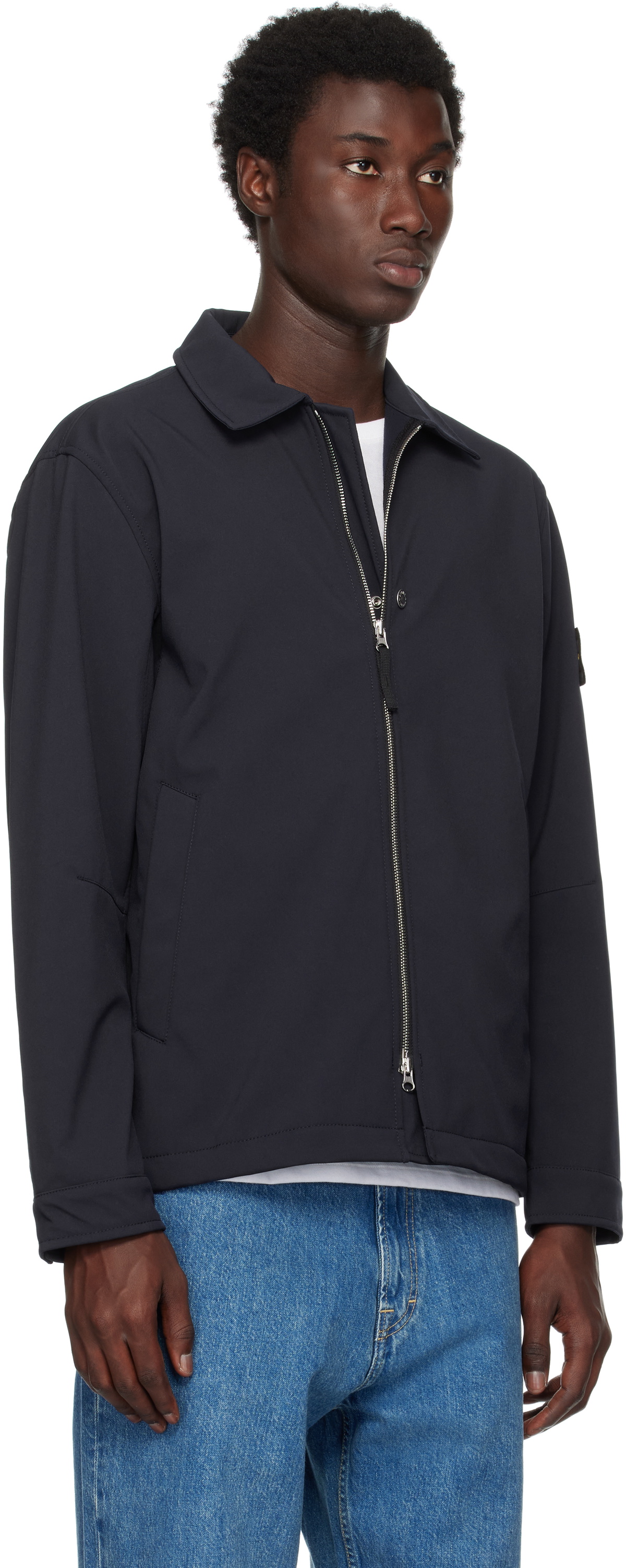 Stone Island Navy Q100003 Soft Shell Jacket