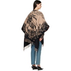 Burberry Beige & Black Gallant Knight Wool Cape