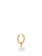 VALENTINO GARAVANI - Faux Pearl & V Logo Hoop Mono Earring