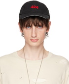424 Black Distressed Baseball Cap