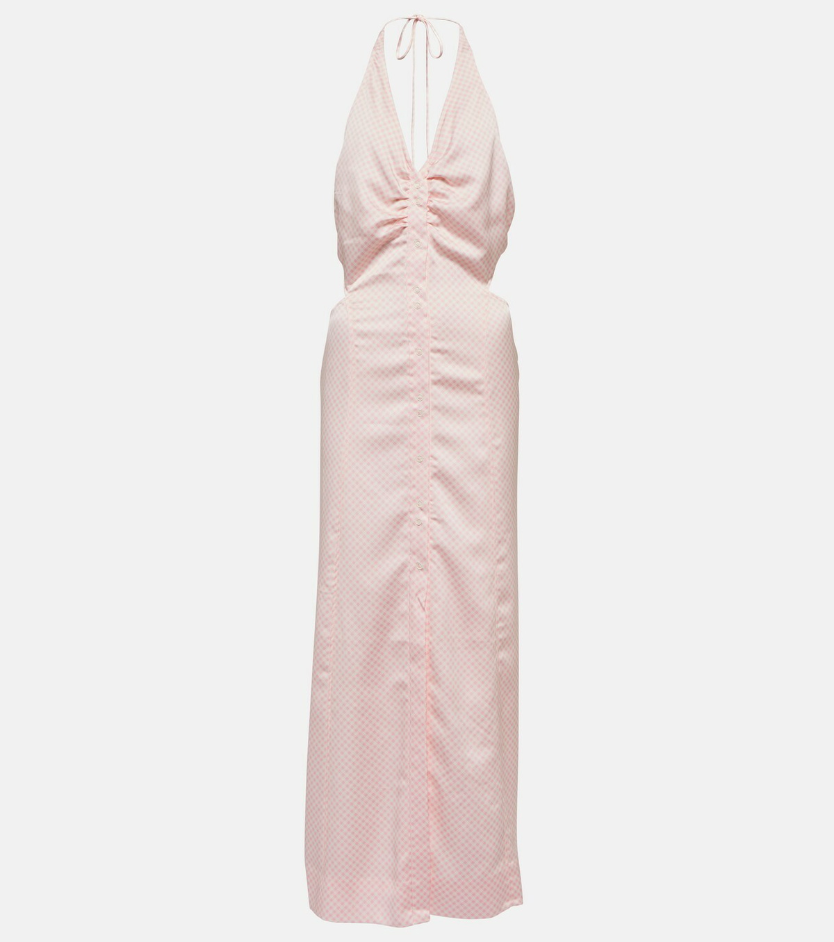 Ganni - Gingham halterneck maxi dress GANNI