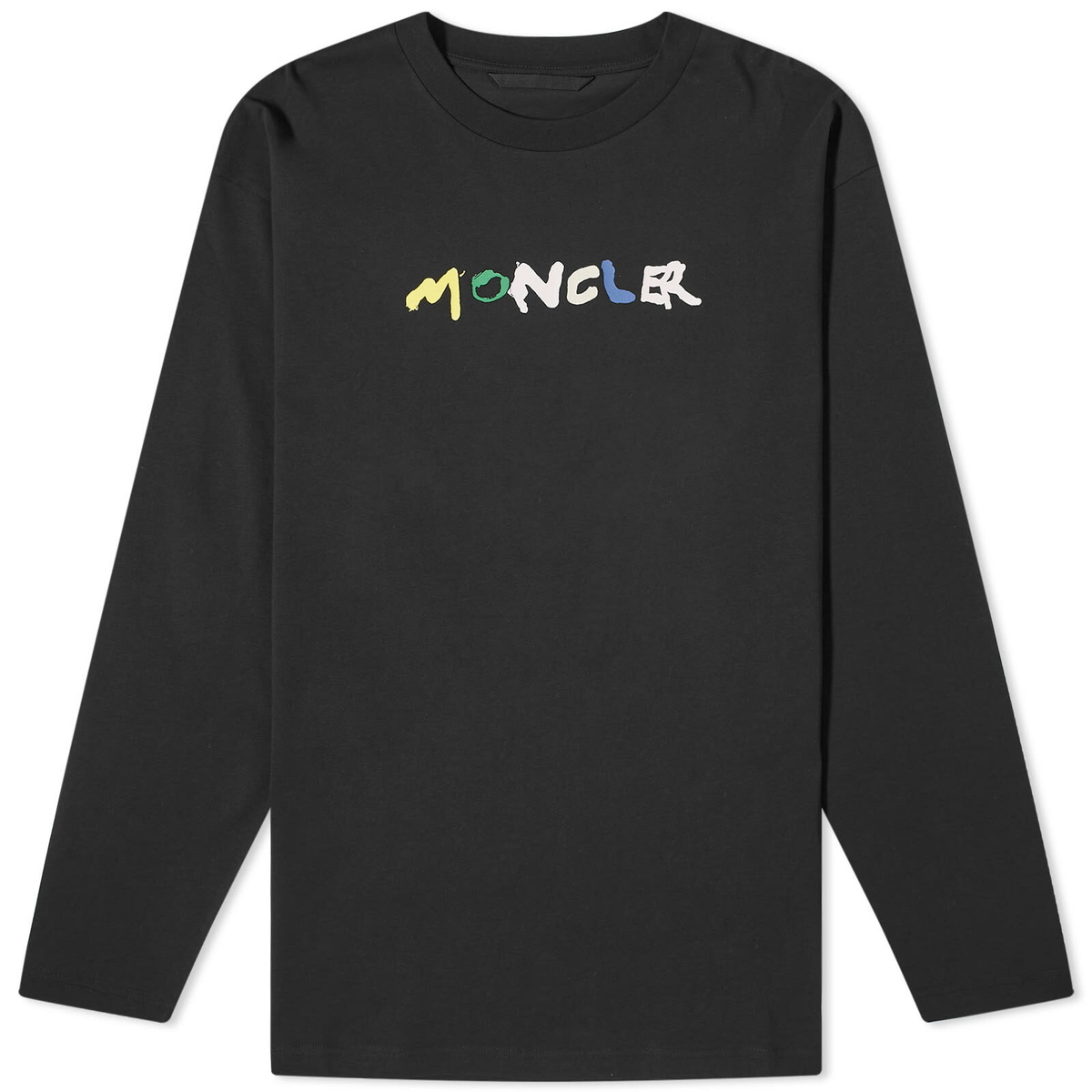 Moncler Tシャツ Tulle Long Sleeve Top ★関税込 Moncler - White Moncler Long T-Shirt With Embossed Logo