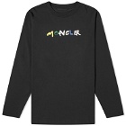 Moncler Men's Logo Long Sleeve T-Shirt in Black