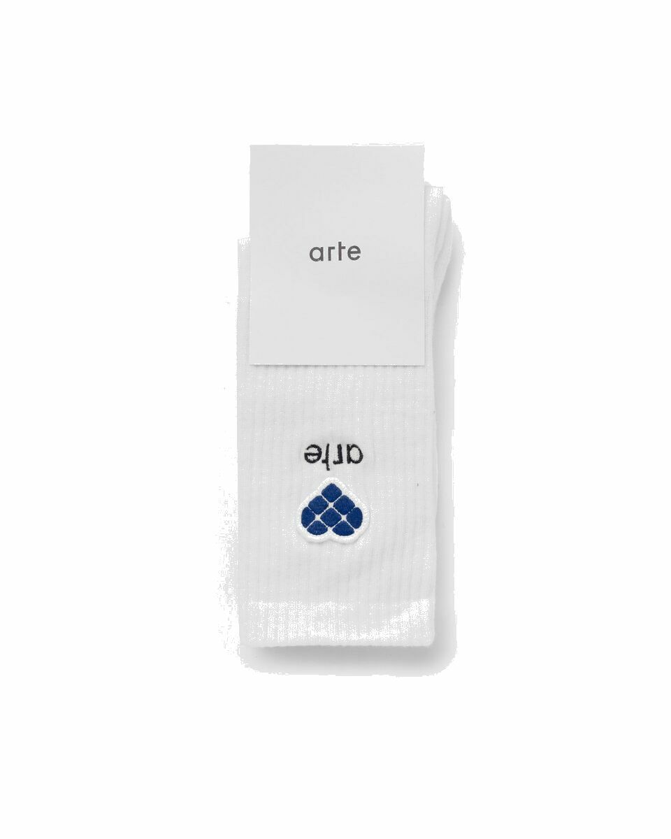 Photo: Arte Antwerp Arte Heart Circle Patch Socks White - Mens - Socks