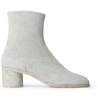 MAISON MARGIELA - Tabi Brushed-Suede Boots - White