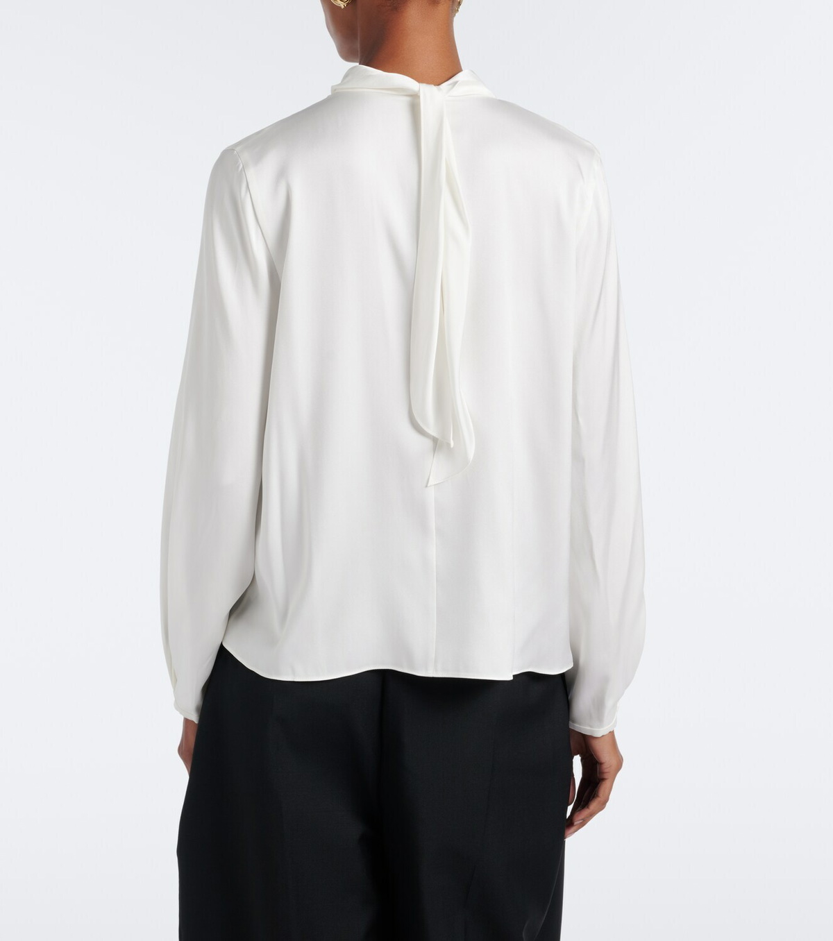 Vince Gathered silk-blend satin blouse