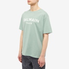 Balmain Men's Paris Logo T-Shirt in Jade/Natural