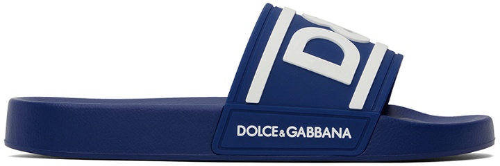 Photo: Dolce & Gabbana Blue Logo Slides