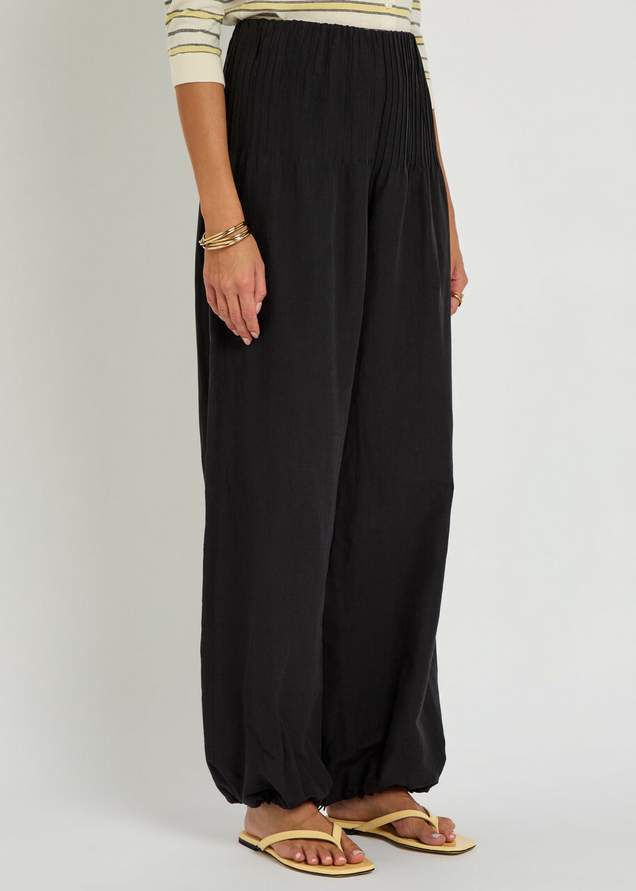 Vince Pintuck Balloon-leg Woven Trousers Black