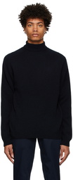 Sunspel Navy Roll Neck Sweater