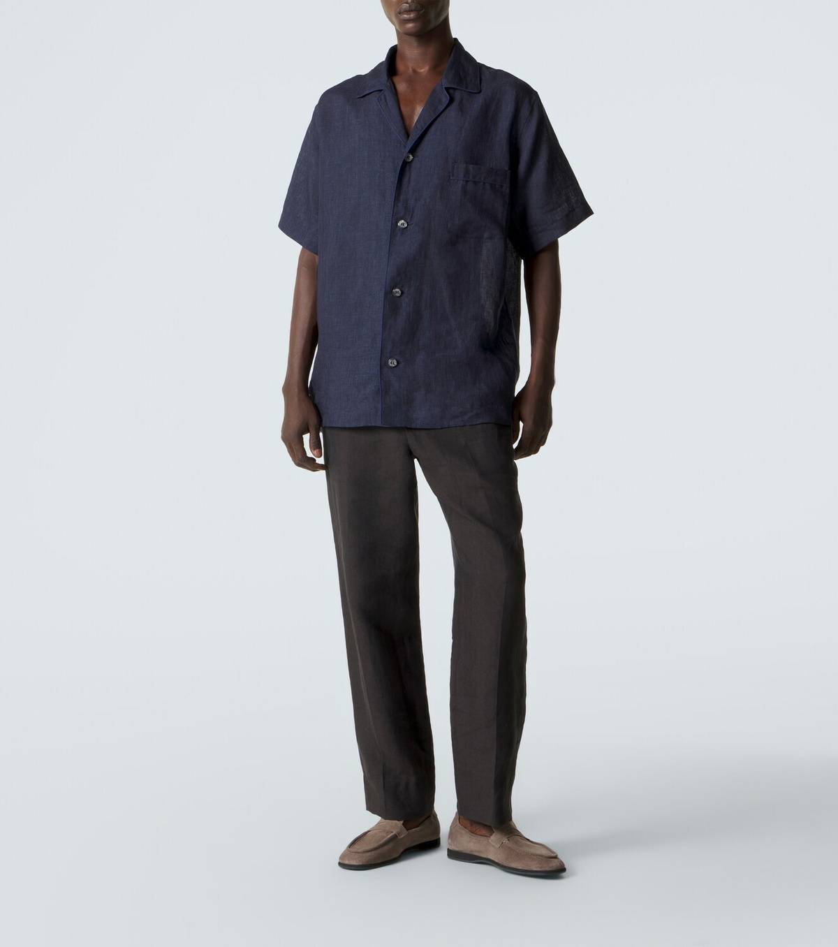 Brioni Linen bowling shirt