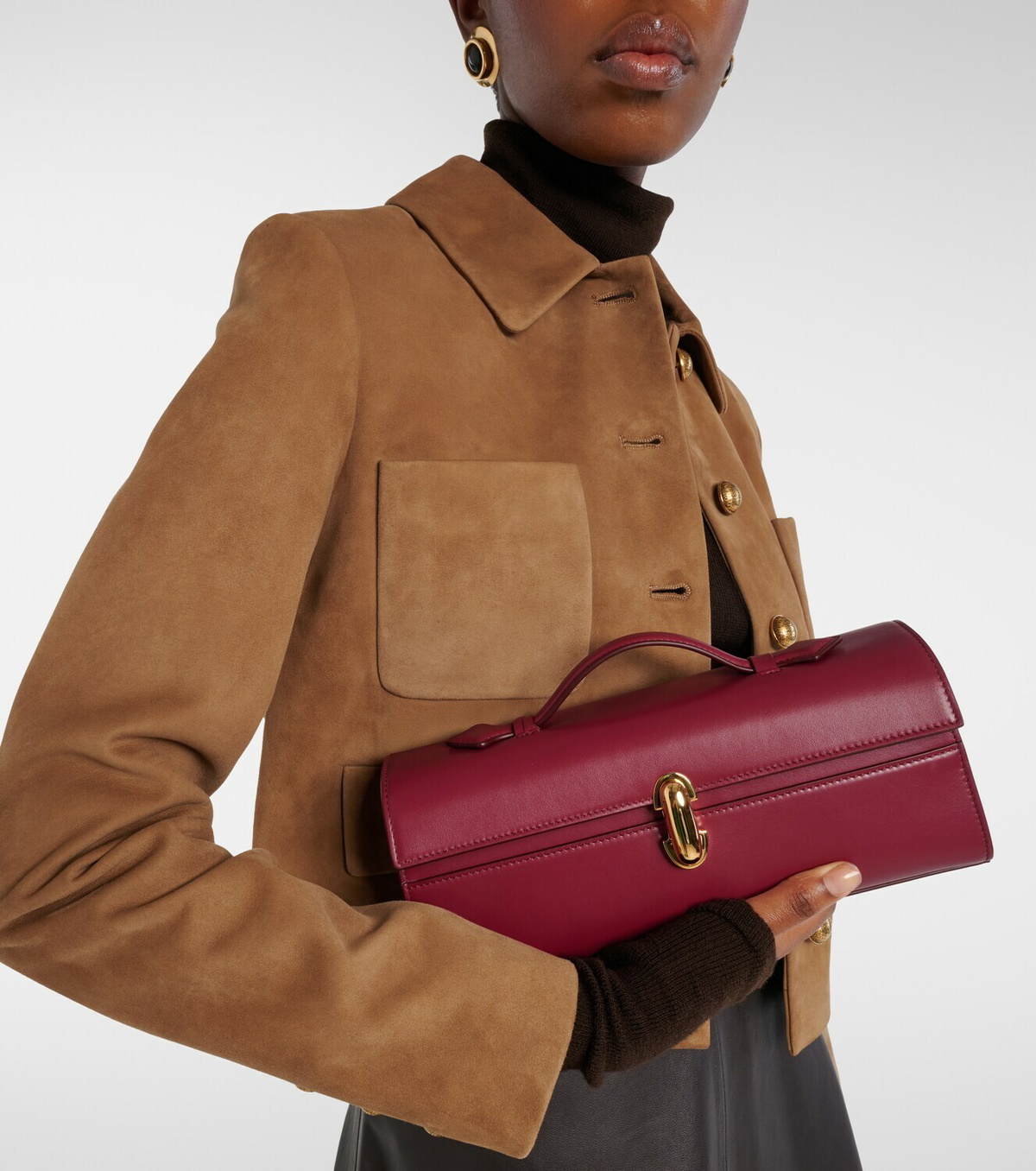 Savette Symmetry Slim leather top-handle bag