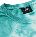 Stüssy - Logo-Print Tie-Dyed Cotton-Jersey T-Shirt - Green