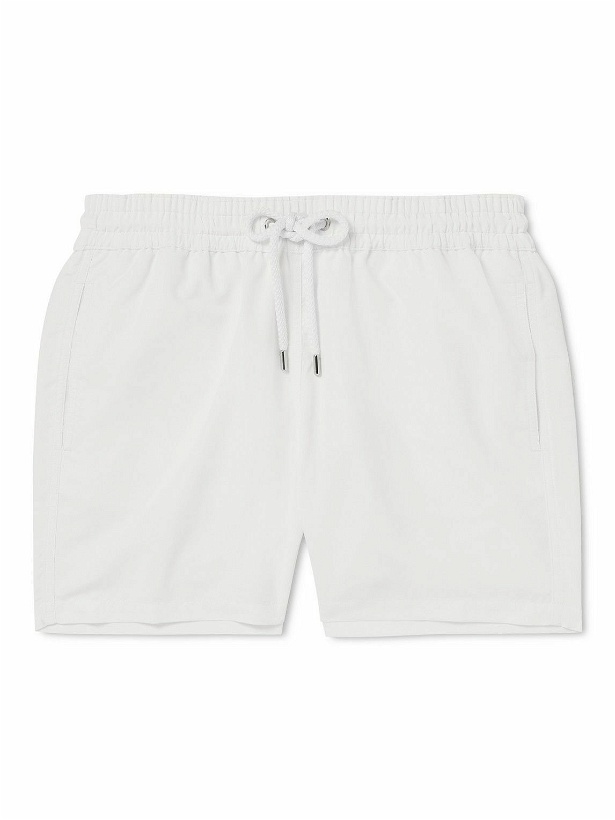 Photo: Frescobol Carioca - Straight-Leg Mid-Length Swim Shorts - White