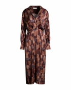 Manila Grace Womens Midi dress in Brown