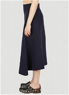 Asymmetric Knit Midi Skirt in Blue