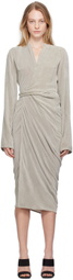 Rick Owens Off-White Wrap Midi Dress