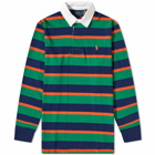 Polo Ralph Lauren Men's Multi Striped Rugby Shirt in Athletic Green Multi