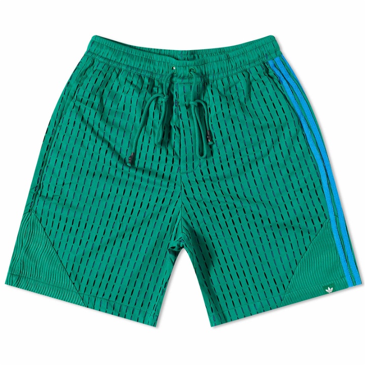 Photo: Adidas Men's x SFTM Mesh Shorts in Bold Green