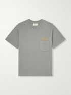 Cherry Los Angeles - Logo-Embroidered Cotton-Jersey T-Shirt - Gray