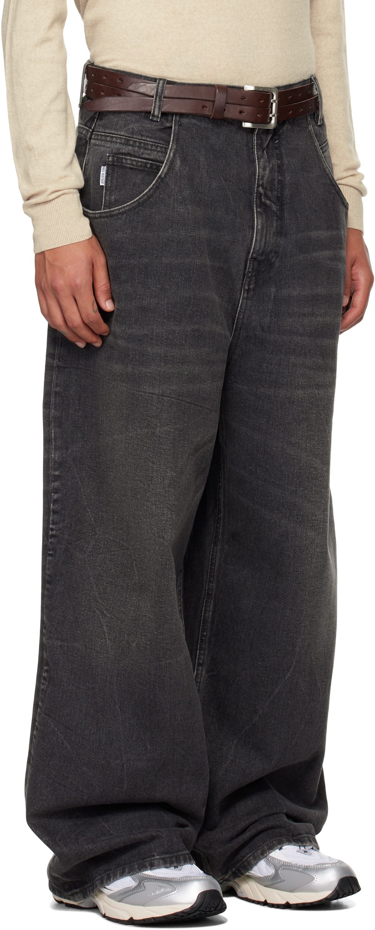 Hed Mayner Black Faded Jeans