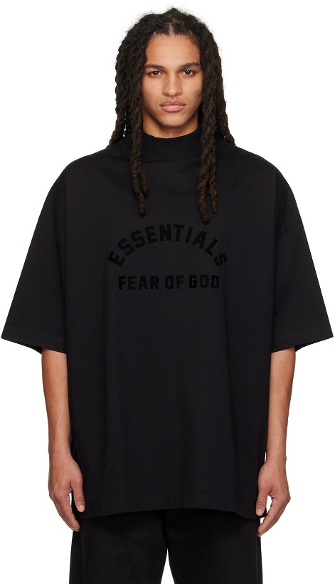 Photo: Fear of God ESSENTIALS Black Bonded T-Shirt