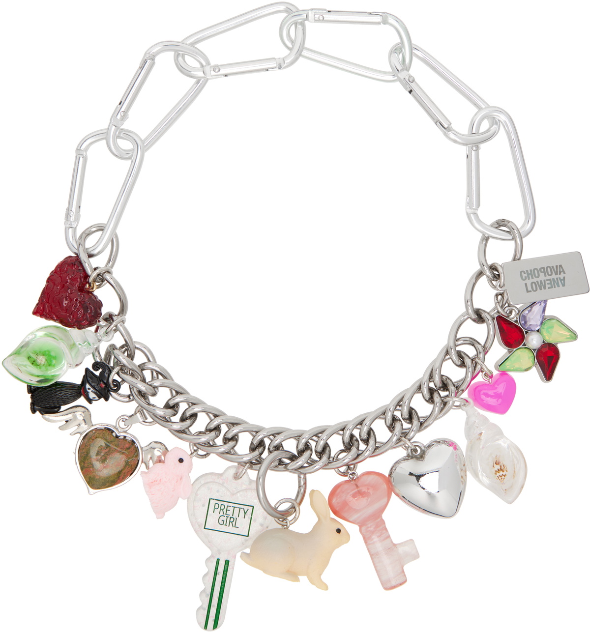 Chopova Lowena Shell & Back Carabiner Necklace