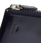 Il Bussetto - Polished-Leather Zip-Around Wallet - Men - Navy