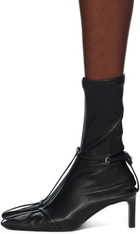 Jil Sander Black Stretch Leaf Nappa Boots