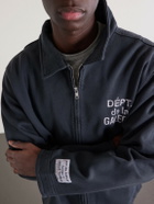 Gallery Dept. - Montecito Logo-Print Cotton-Jersey Jacket - Black