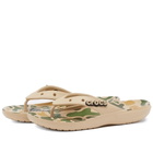 Crocs Classic Printed Camo Flip in Chai/Camo