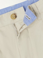 Beams Plus - Pleated Tapered Cotton-Blend Twill Trousers - Neutrals