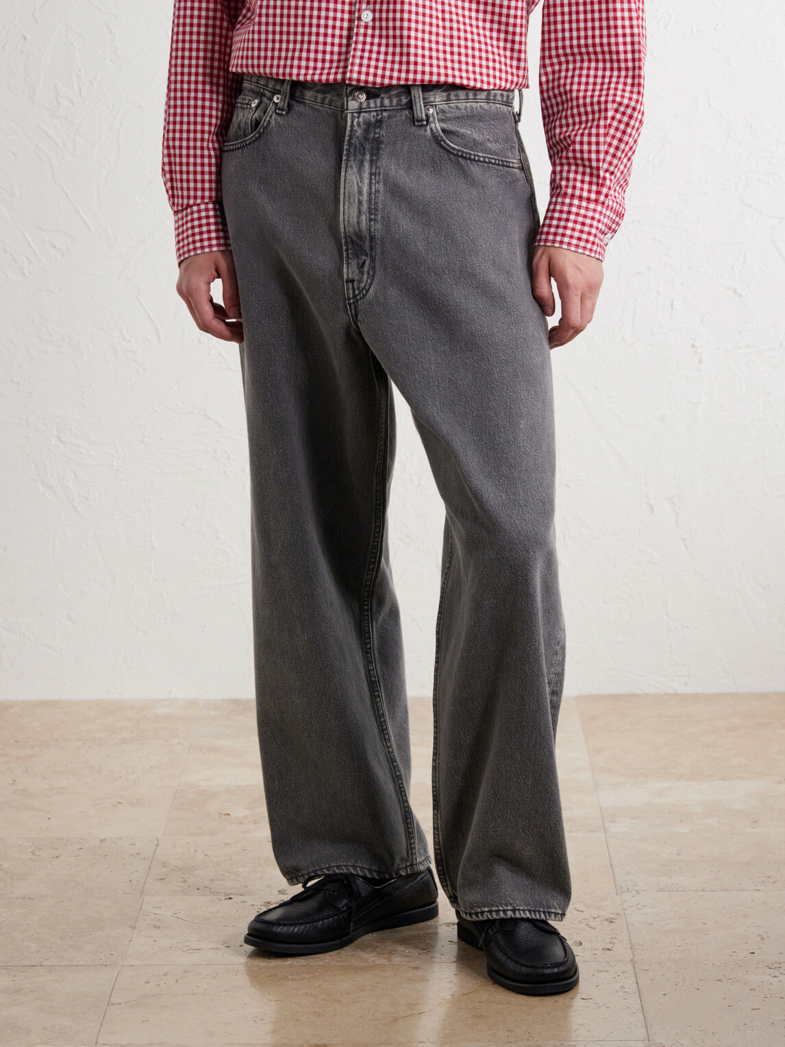 OrSlow - Super Dad's Wide-Leg Jeans - Gray