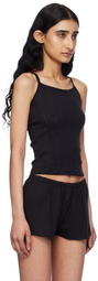 Cou Cou Black 'The Picot Regular' Tank Top