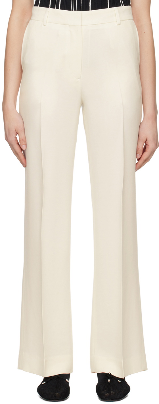 Photo: TOTEME White Relaxed-Fit Trousers