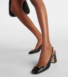 Gucci Horsebit leather slingback pumps