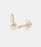 Sydney Evan Starburst 14kt gold earrings with diamonds and pearls