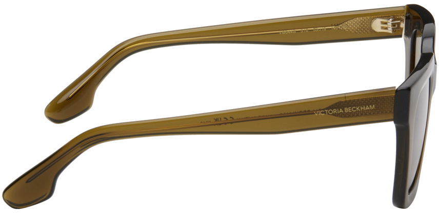 Victoria Beckham Khaki Square Sunglasses
