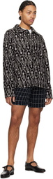 Anna Sui Black Sleeping Beauty Embroidered Faux-Suede Jacket