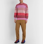 Loewe - Eye/LOEWE/Nature Logo-Appliquéd Striped Mélange Cotton-Blend Sweater - Pink