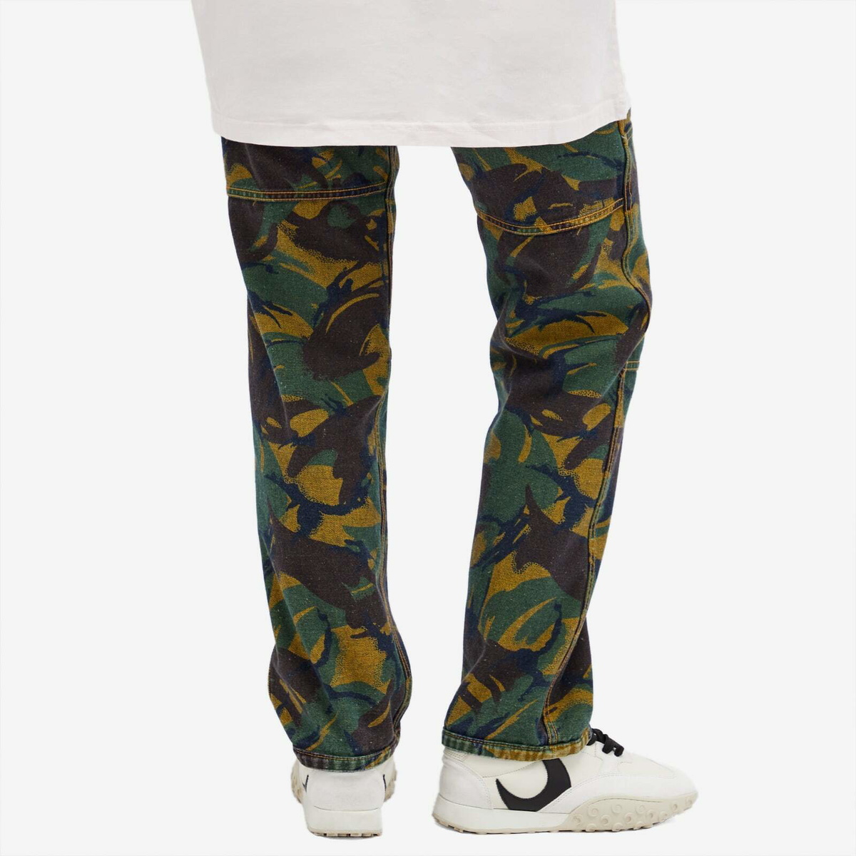 Martine Rose Women's Reversible Camo Print Jeans in Blue Camo