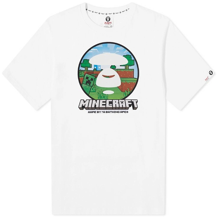 Photo: Men's AAPE x Minecraft Ape Head T-Shirt in White